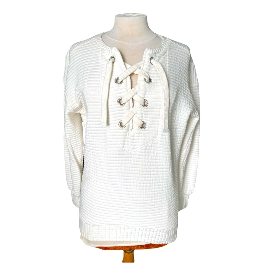 Zara Woman Lace Up Grommet Sweater